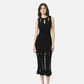 WezelBezel Slit Knit Midi Dress