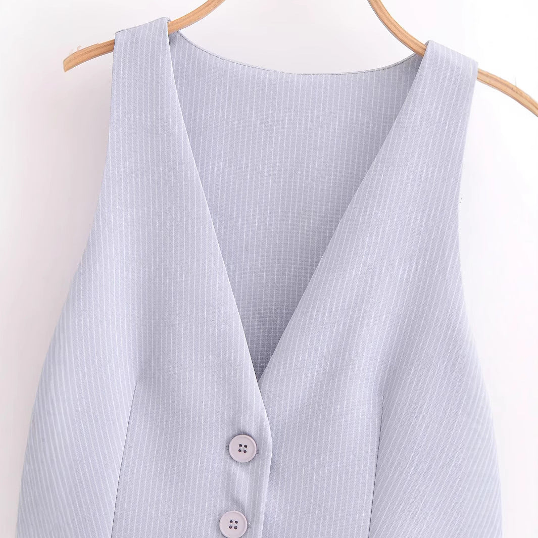 WezelBezel Striped Patch V-Neck Tank