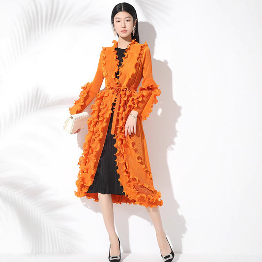 WezelBezel Lace-Up Mid-Length Cardigan