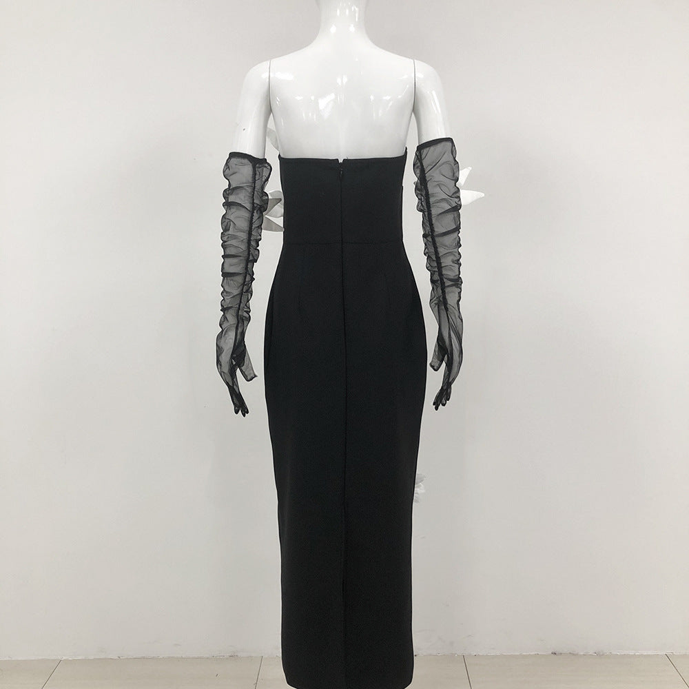 WezelBezel Strapless 3D Floral Dress