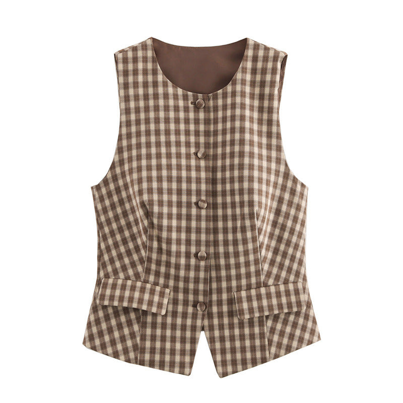 WezelBezel Plaid Vest and Skirt Set