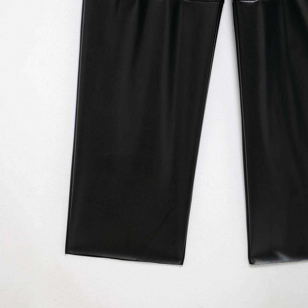 WezelBezel Balloon Leg PU Pants