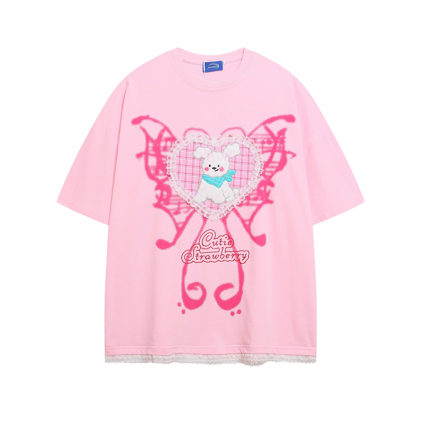 WezelBezel Plush Letter Tee – Pink