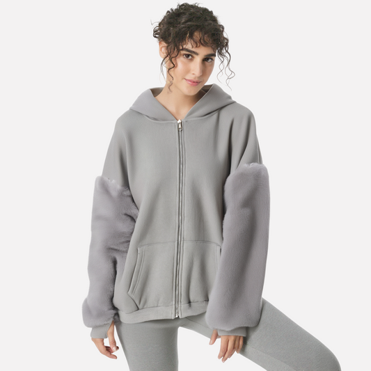 WezelBezel Plush Sleeve Hooded Sweatshirt – Casual & Warm