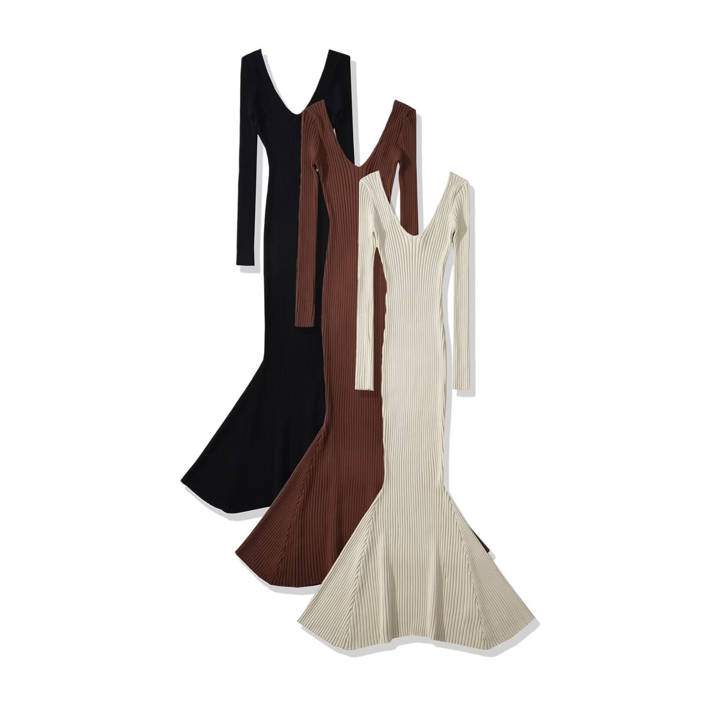 WezelBezel Fish Tail Knitted Skirt - Long Style