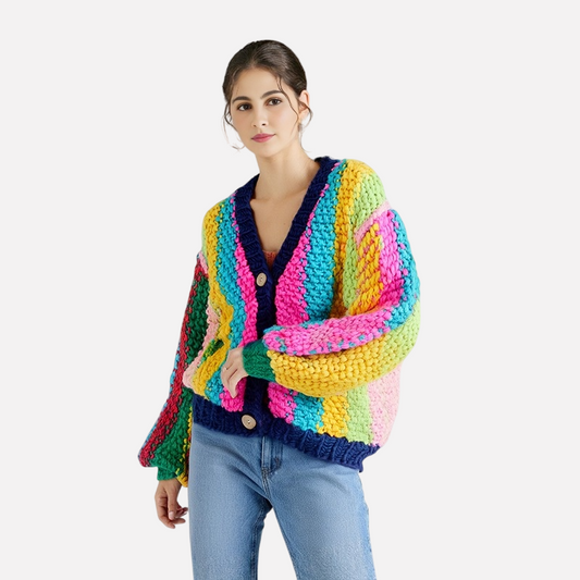 WezelBezel Rainbow Knit Cardigan