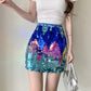 WezelBezel Sequin Pleated Midi Skirt