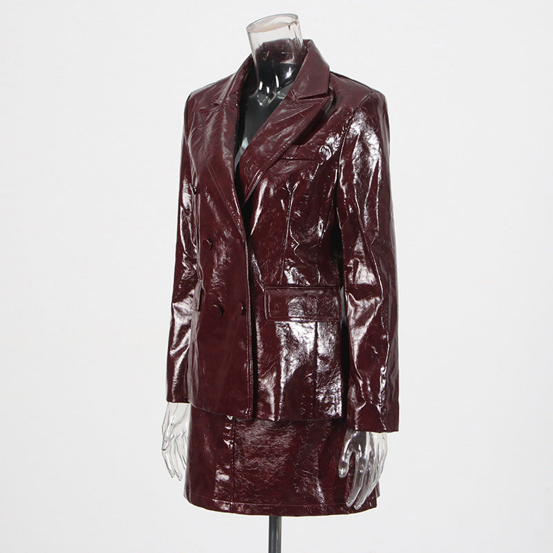 WezelBezel Patent Leather Suit Set