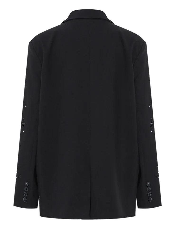 WezelBezel Rhinestone Suit Jacket - Irregular Style