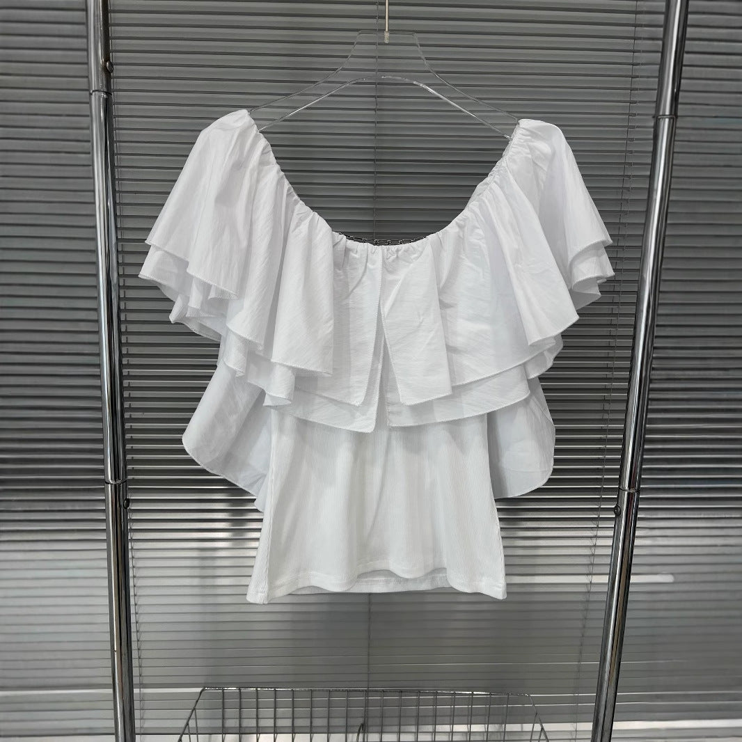 WezelBezel Ruffled Off-Shoulder Blouse