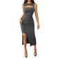 WezelBezel Slit Midi Knit Dress