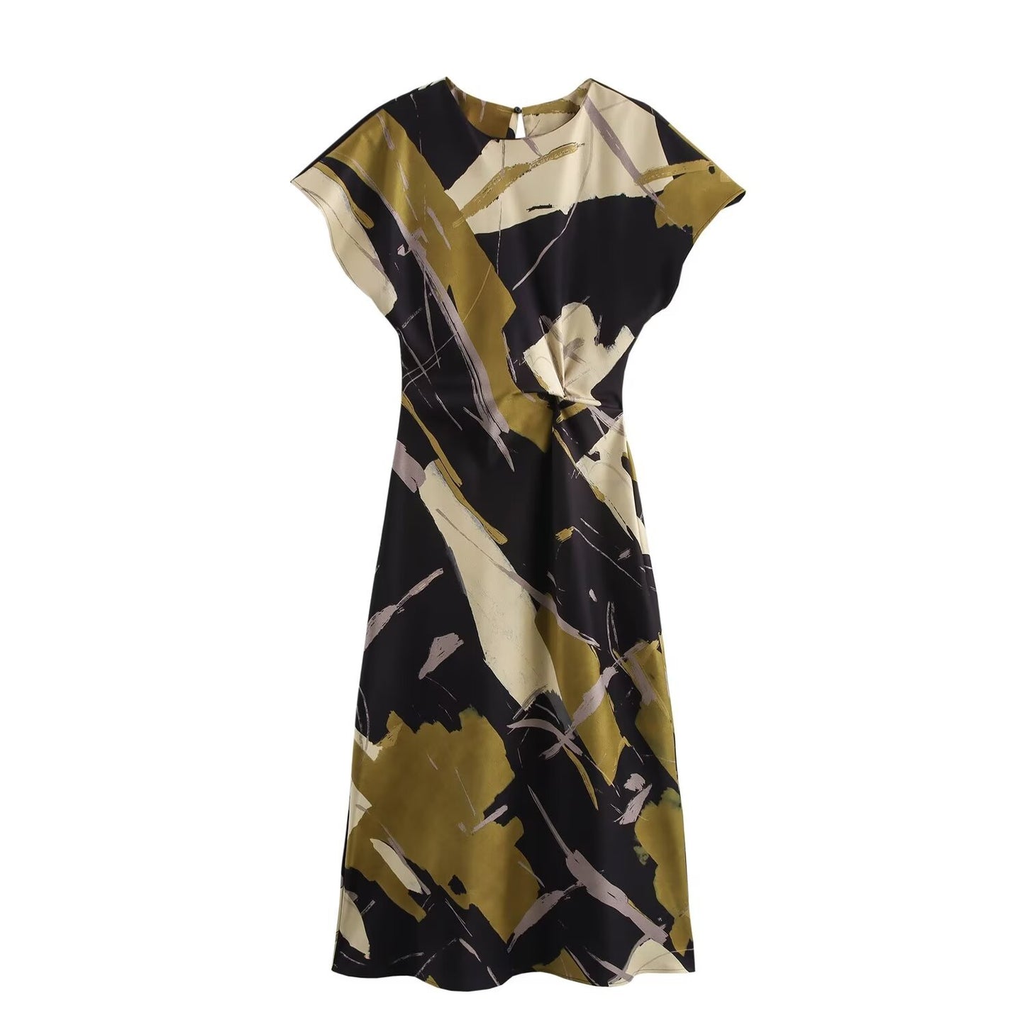 WezelBezel Printed Dress - Silk Satin Texture