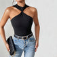 WezelBezel Twist Strapless Knit Top