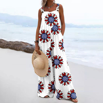 WezelBezel Boho Print Square Neck Romper