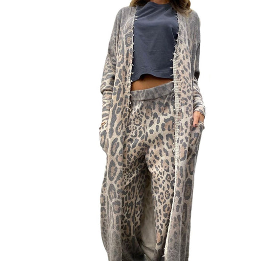 WezelBezel Cardigan Jacket and Pants Set - Two-Piece Style