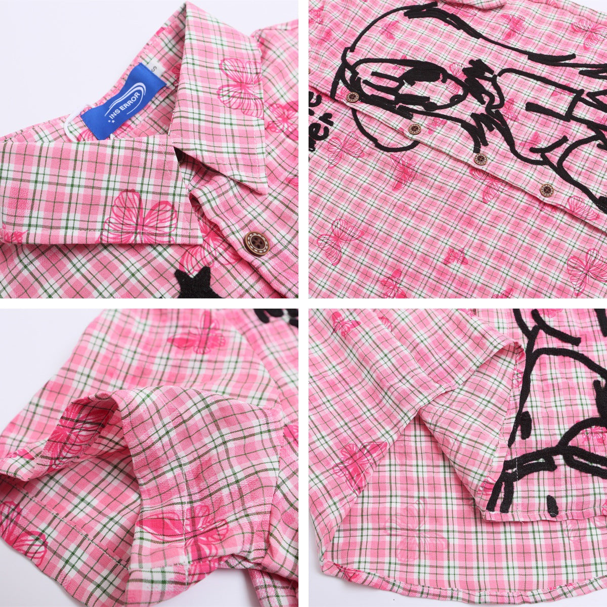 WezelBezel Checkered Embroidered Shirt