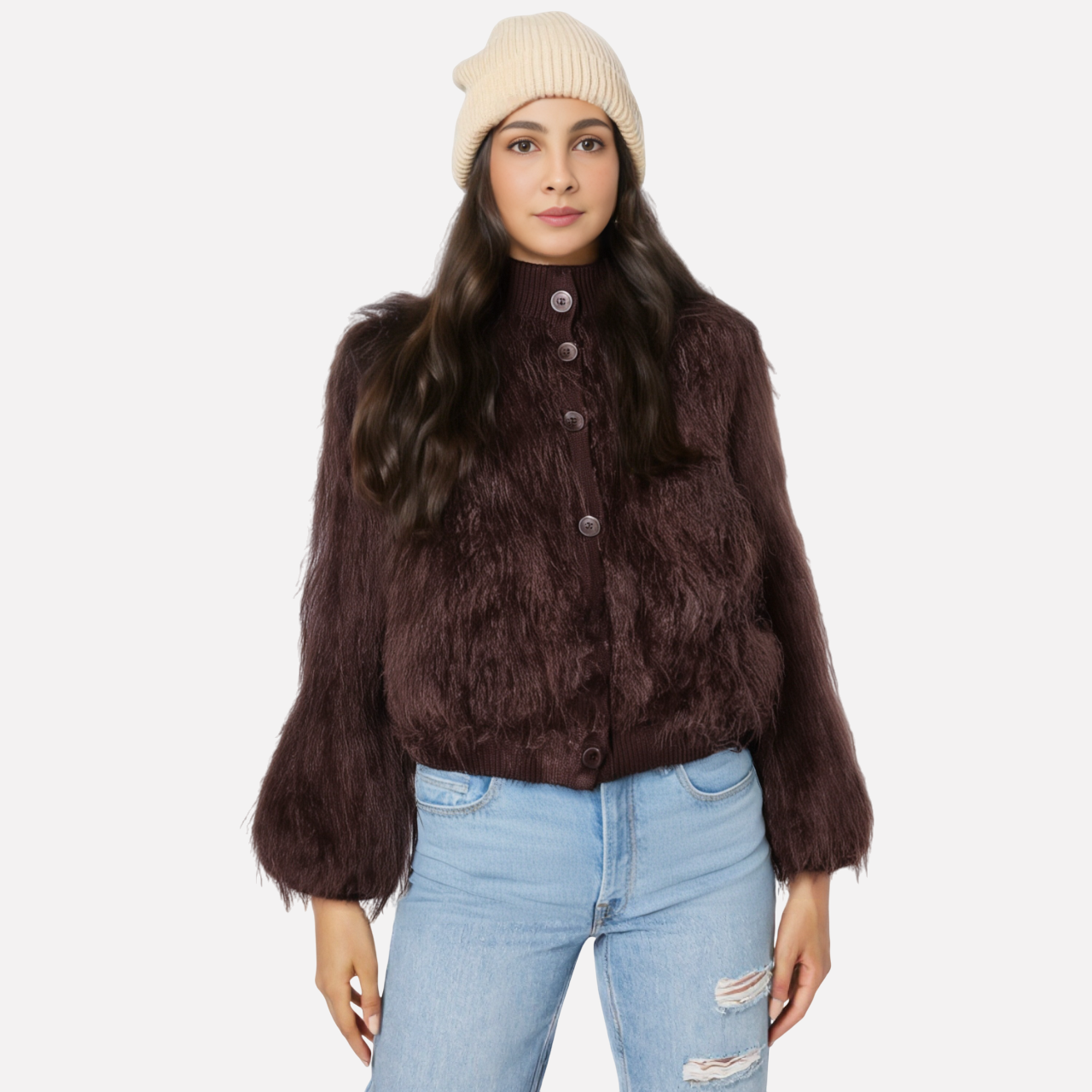 WezelBezel Stand Collar Wool Jacket