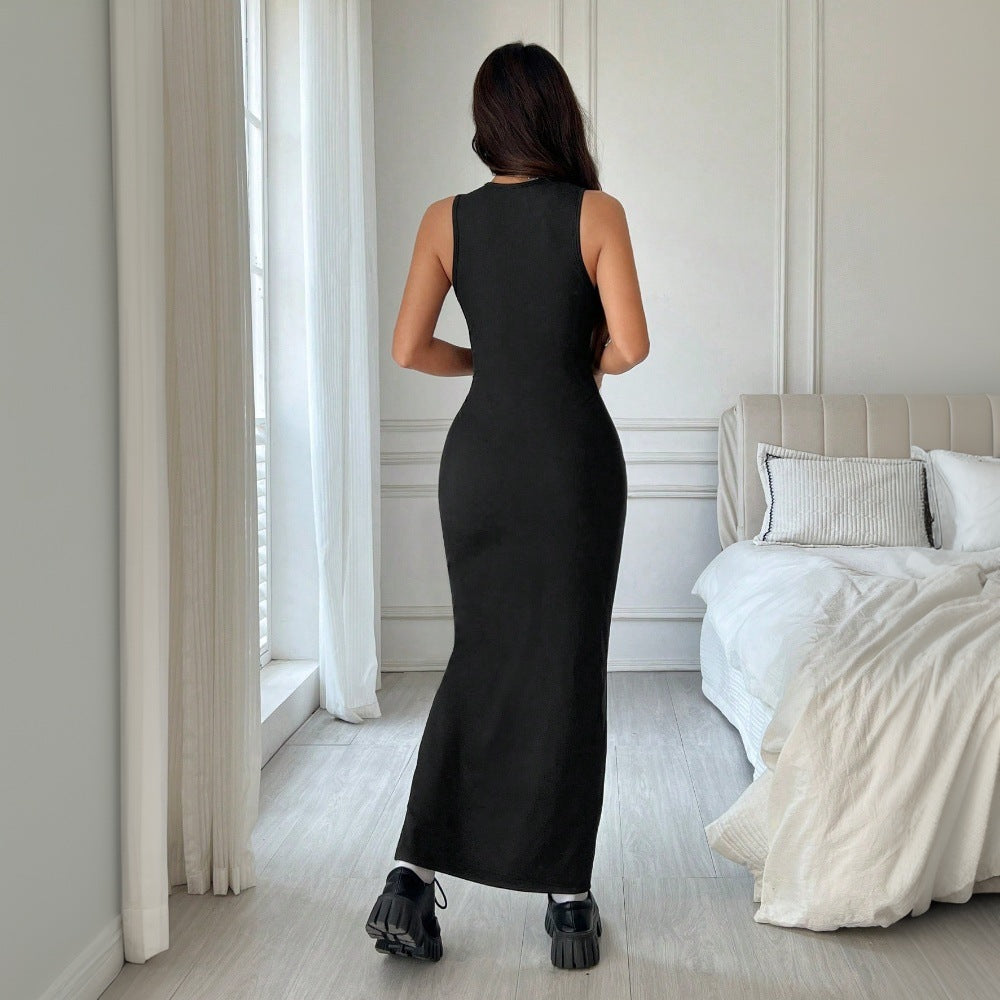 WezelBezel Slimming Long Dress - Sleeveless Design