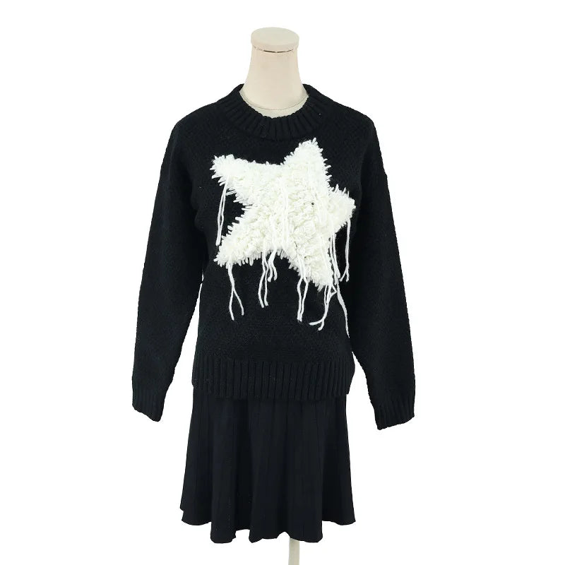 WezelBezel Star Knit Pullover - Colorblock Style