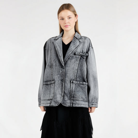 WezelBezel Loose Denim Jacket - Trendy Couple Style