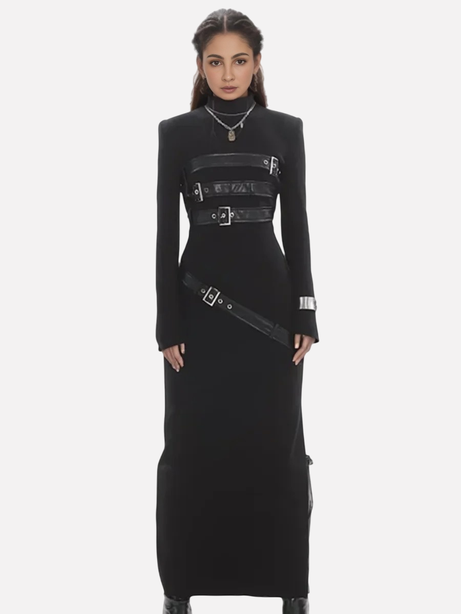 WezelBezel Slim Knit Splice Dress