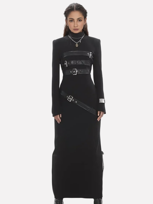 WezelBezel Slim Knit Splice Dress