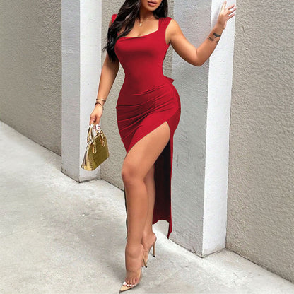 WezelBezel Exposed Back Dress - Mid Length