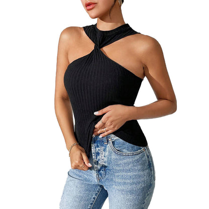 WezelBezel Twist Strapless Knit Top