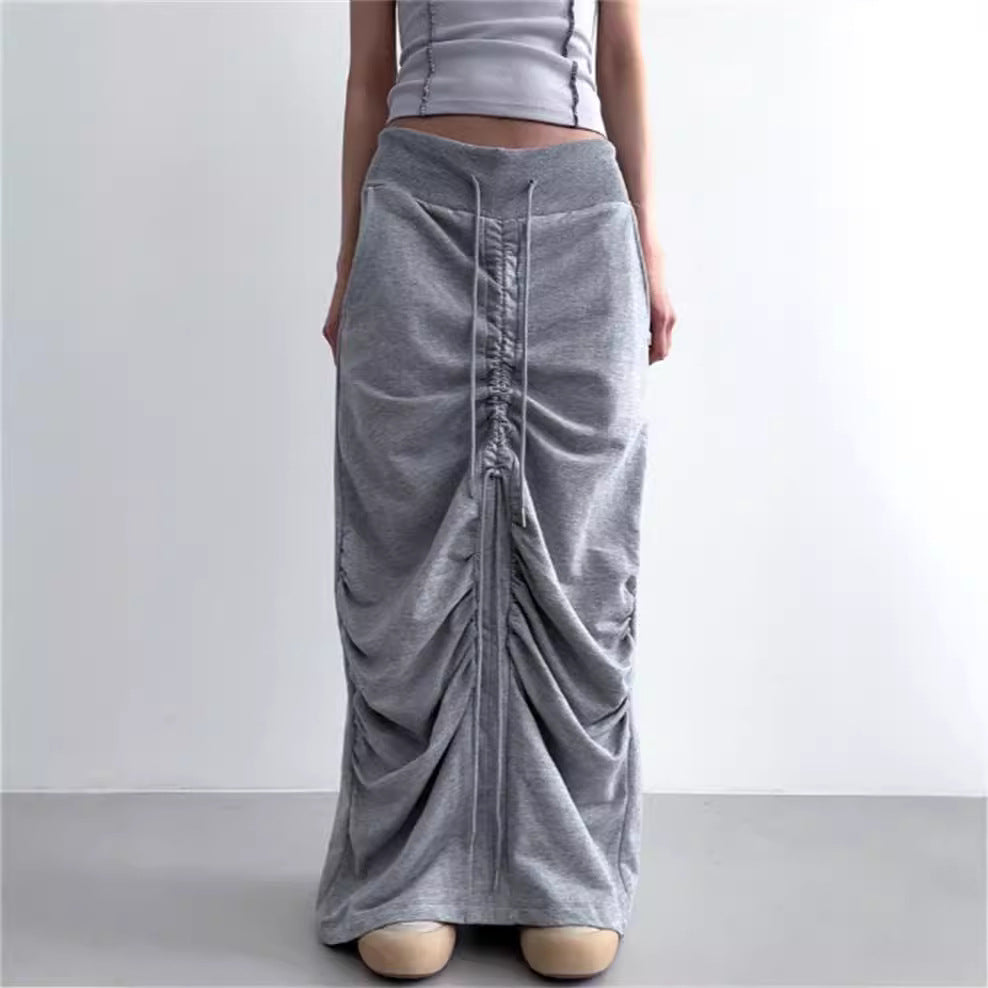 WezelBezel Lace-Up Shirred Skirt – Chic & Feminine