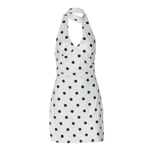 WezelBezel Polka Dot Off-Shoulder Dress