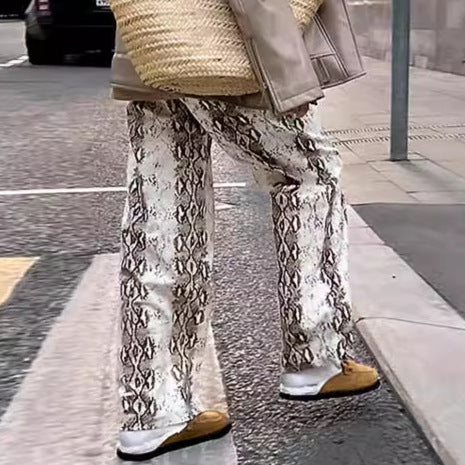 WezelBezel Retro High-Waist Wide Trousers