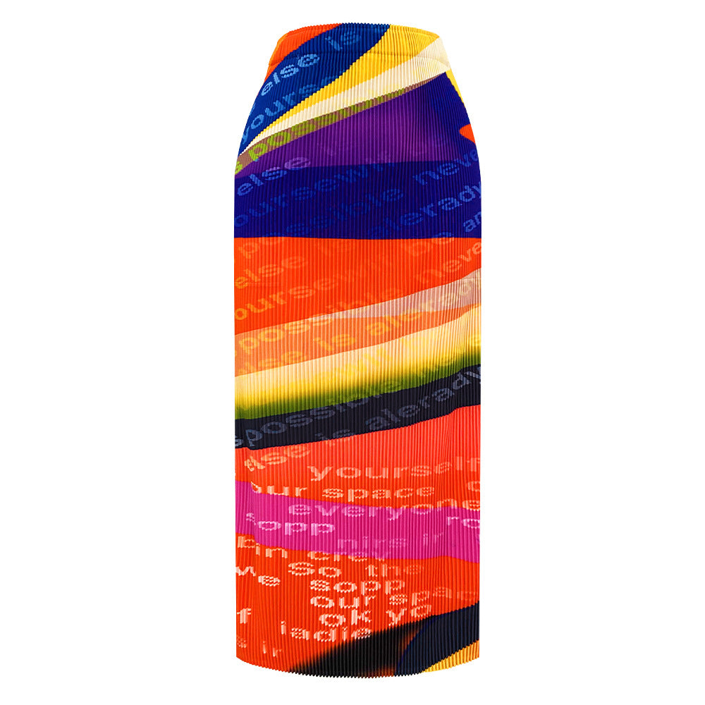 WezelBezel Printed Slit Letter Skirt