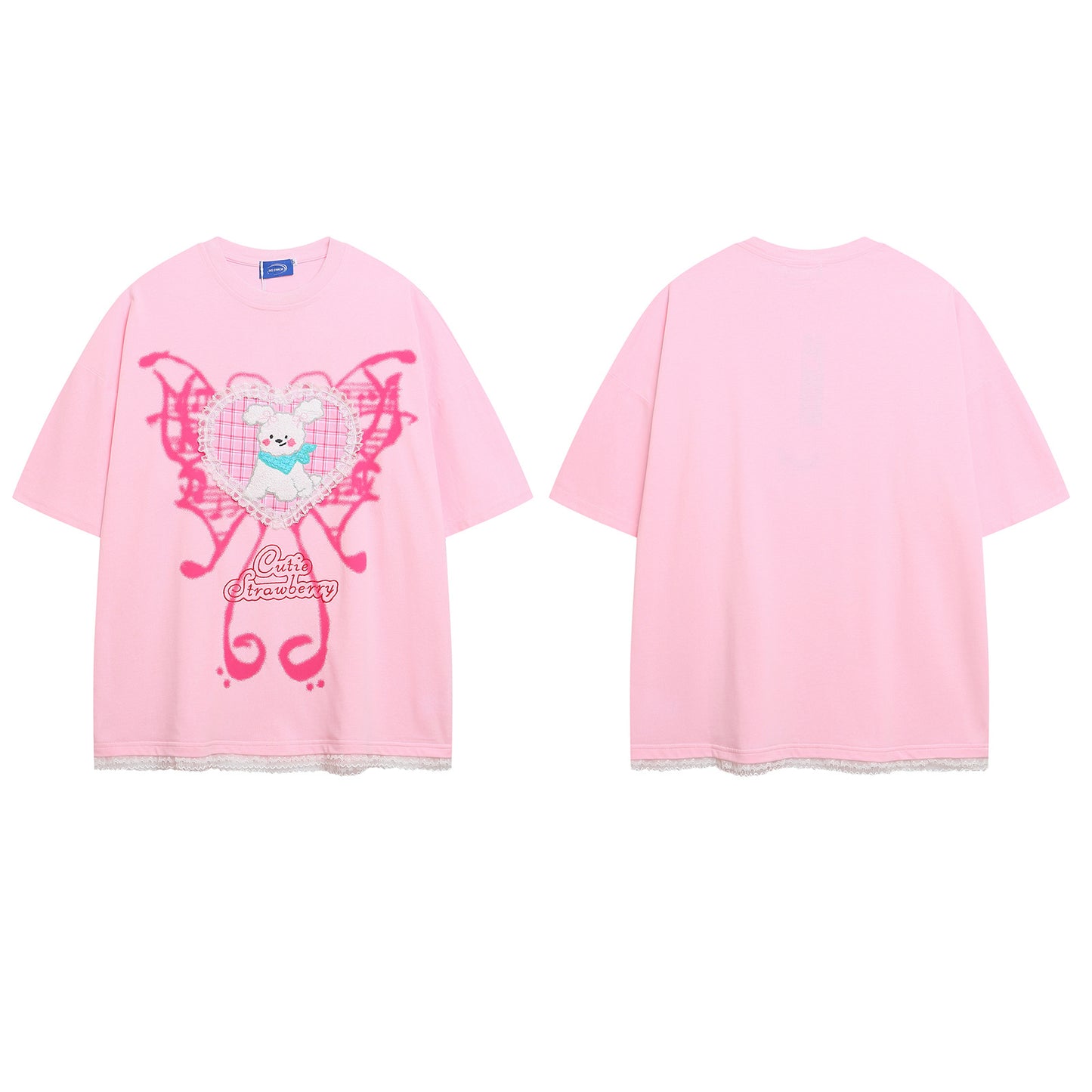 WezelBezel Plush Letter Tee – Pink
