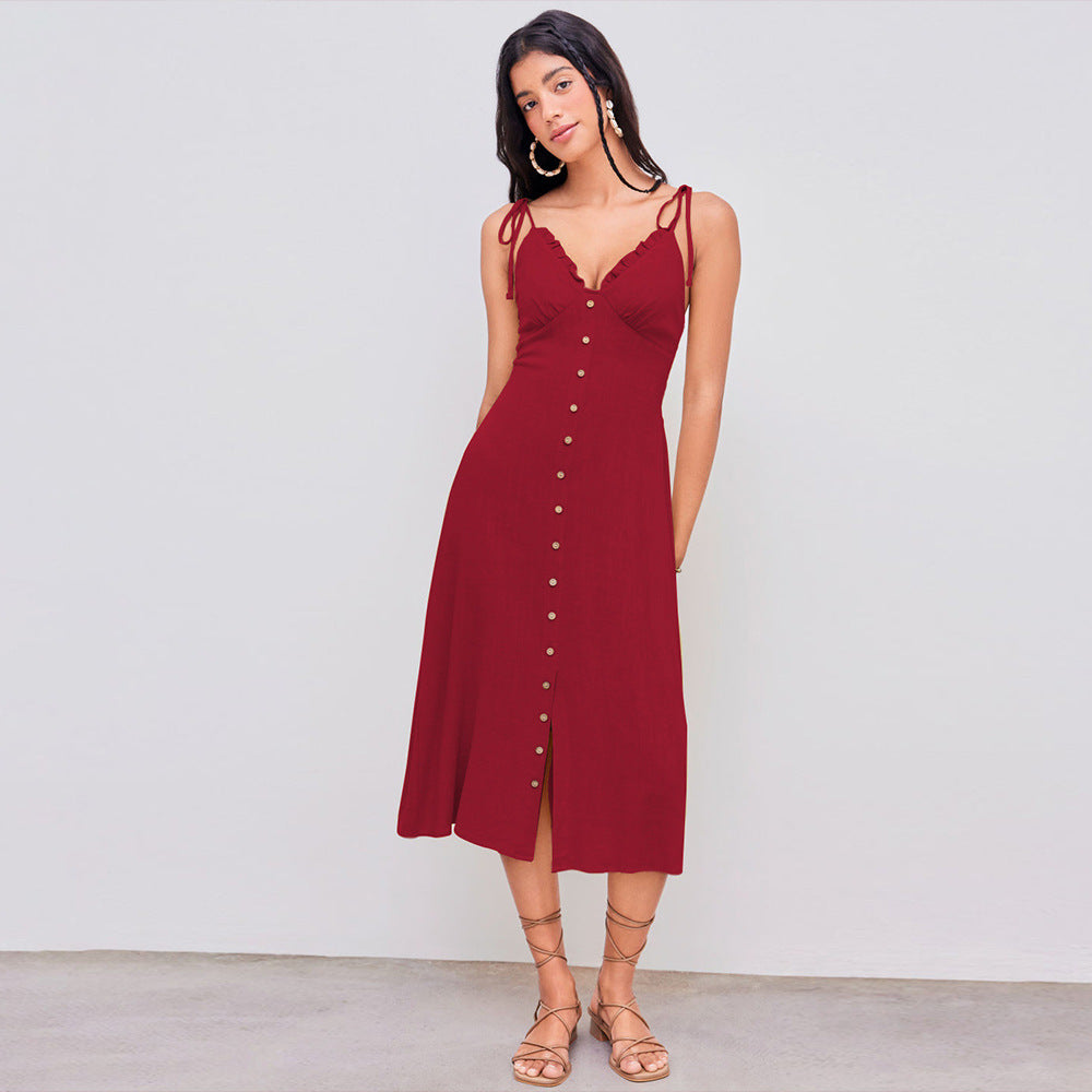 WezelBezel Slim Fit V-Neck Dress