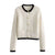 WezelBezel Button Decoration Cardigan - Small Fragrant Style