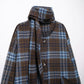 WezelBezel Scarf Collar Coat - Plaid Long Style