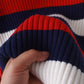 WezelBezel Ribbed Stripe Knit Sweater