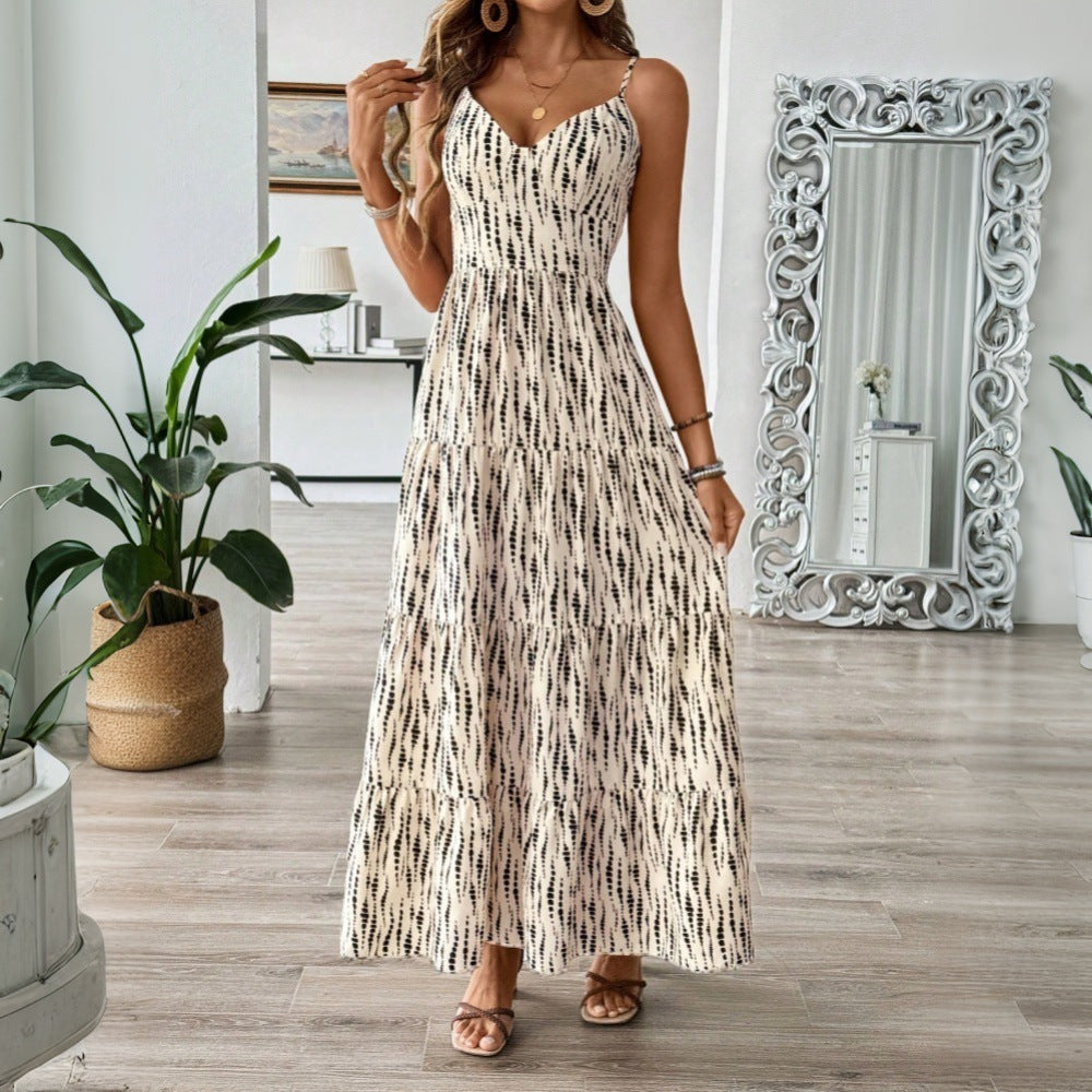 WezelBezel Irregular Stripe Dress - Long Skirt