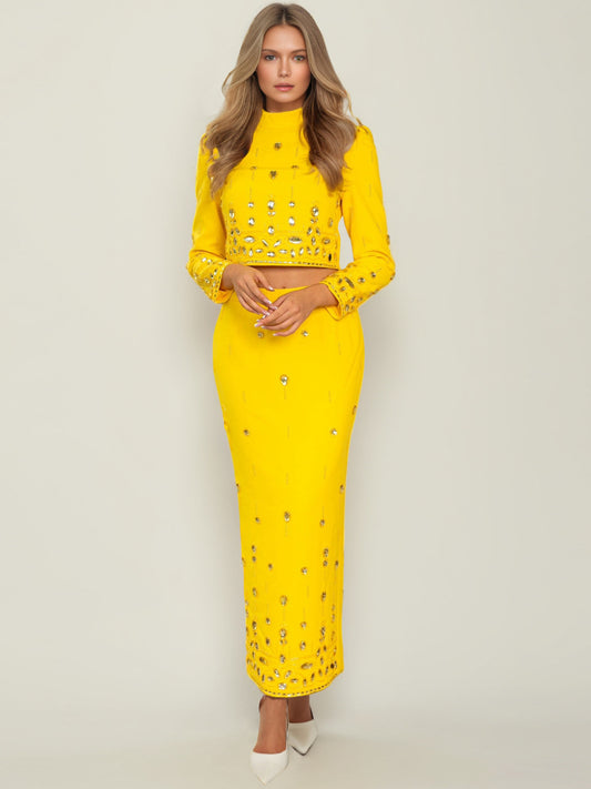 WezelBezel Skirt Set - Designer Long Dress Style