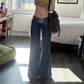 WezelBezel Wide Leg Flared Denim
