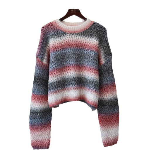 WezelBezel Gradient Stripe Knit Pullover
