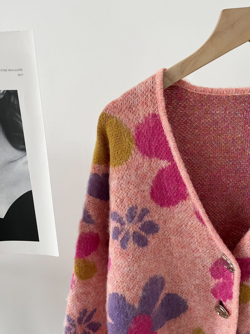 WezelBezel Pink Knit Fall Cardigan