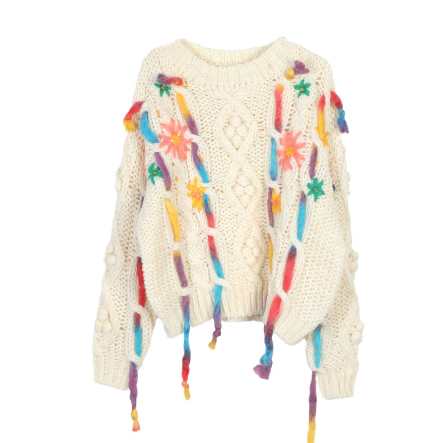 WezelBezel Handmade Thick-Knit Retro Sweater