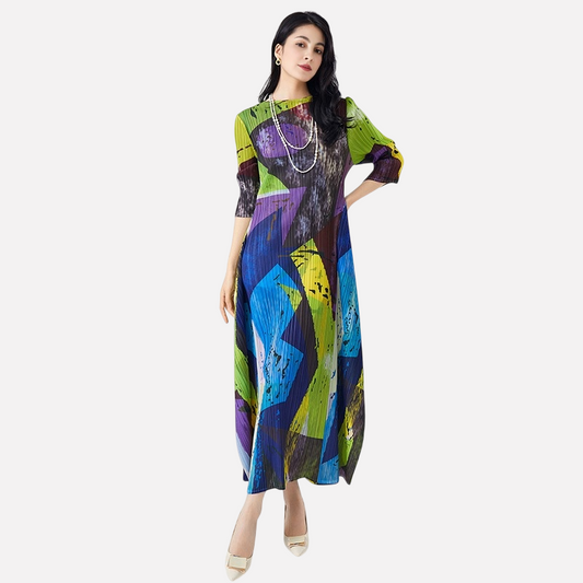 WezelBezel Printed Long Skirt - Slimming Design