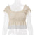 WezelBezel Ruffled Lace Crop Top