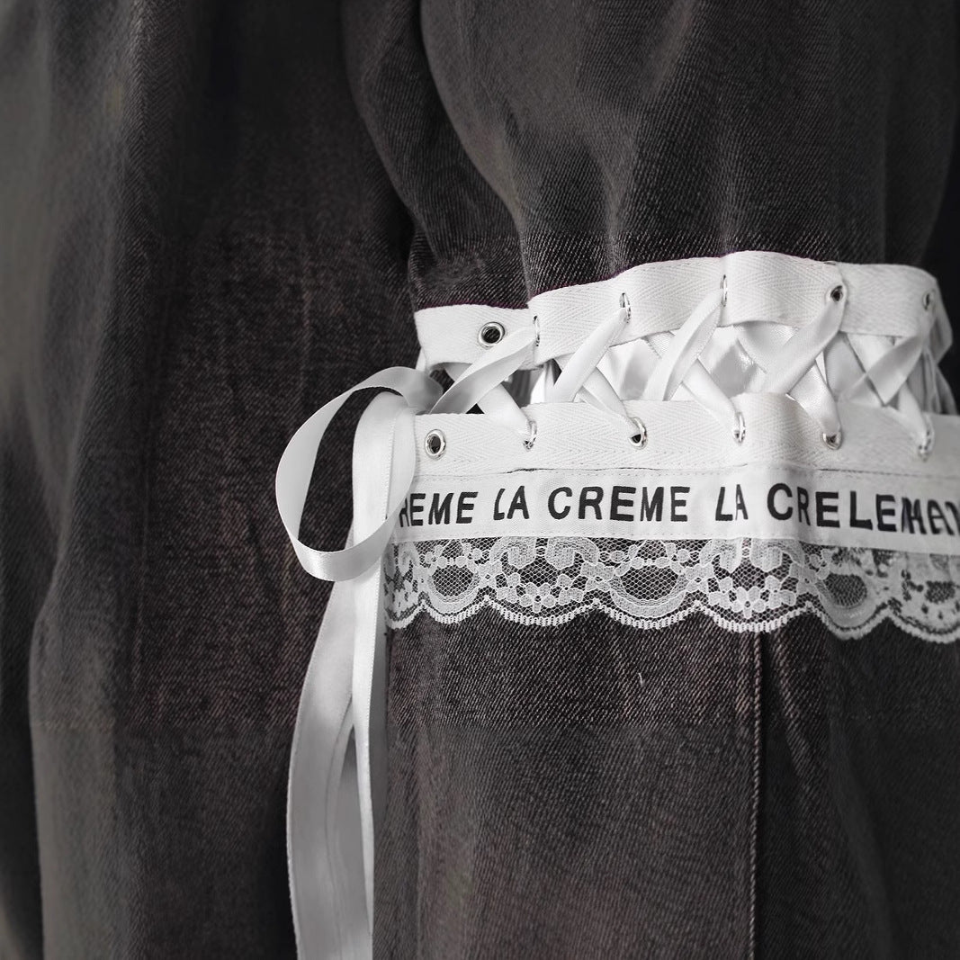 WezelBezel Ribbon Trim Denim Jacket