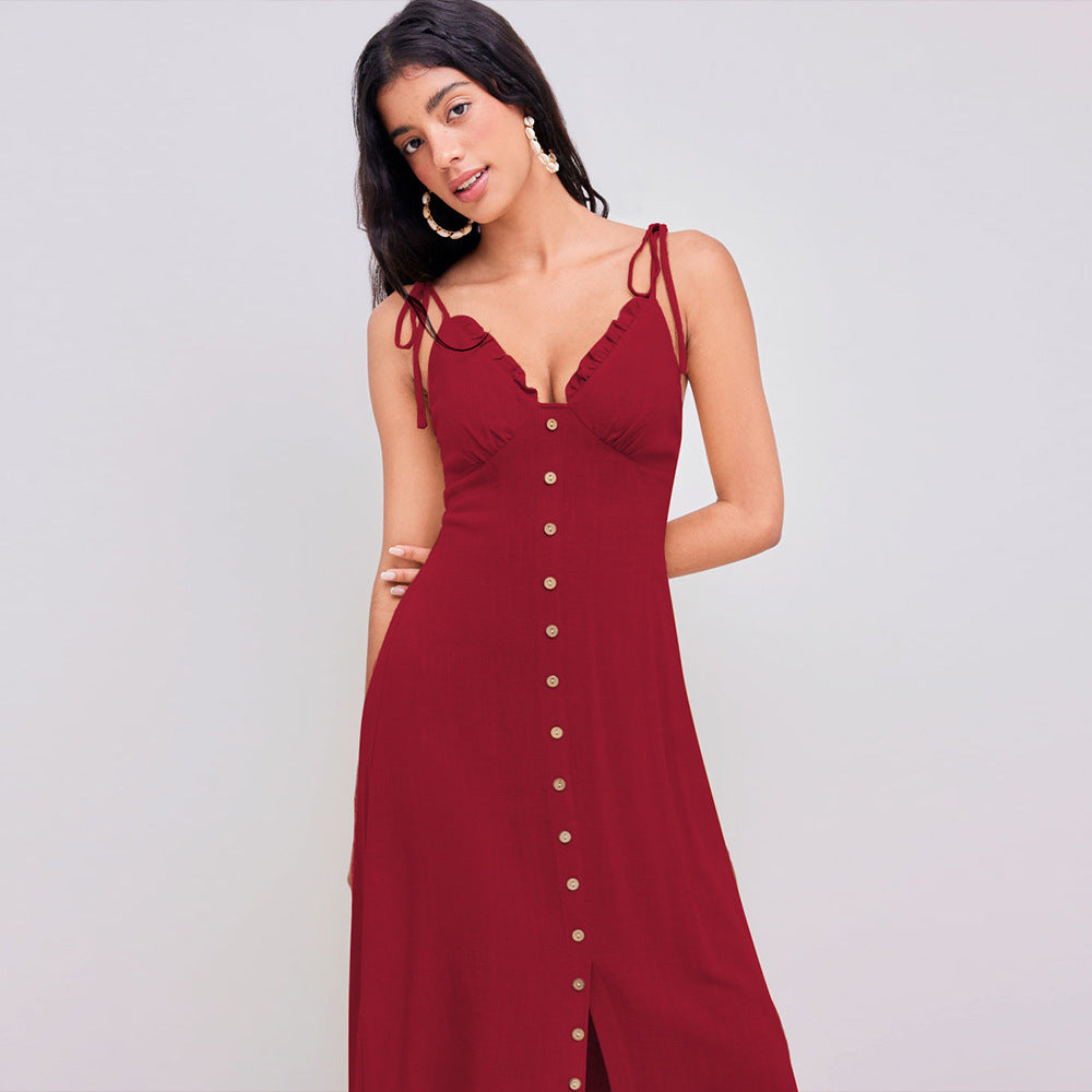 WezelBezel Slim Fit V-Neck Dress