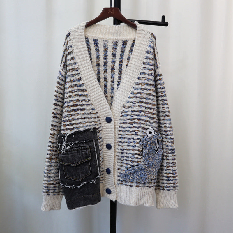 WezelBezel Sweater Jacket - Denim Pockets