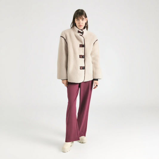 WezelBezel Short Fleece Flight Jacket – Color-Blocked Style