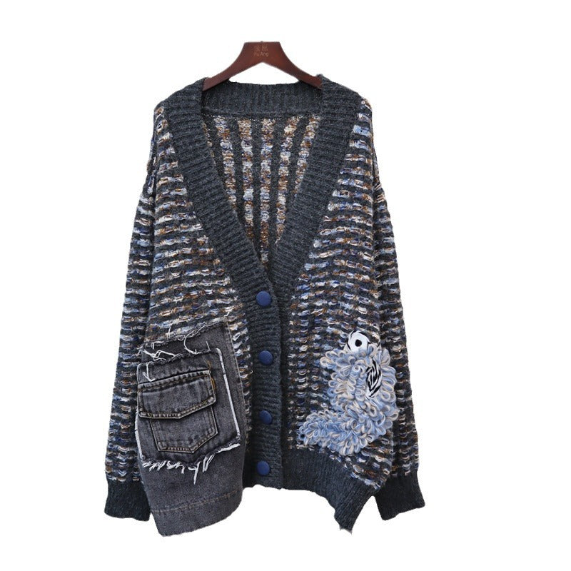 WezelBezel Sweater Jacket - Denim Pockets